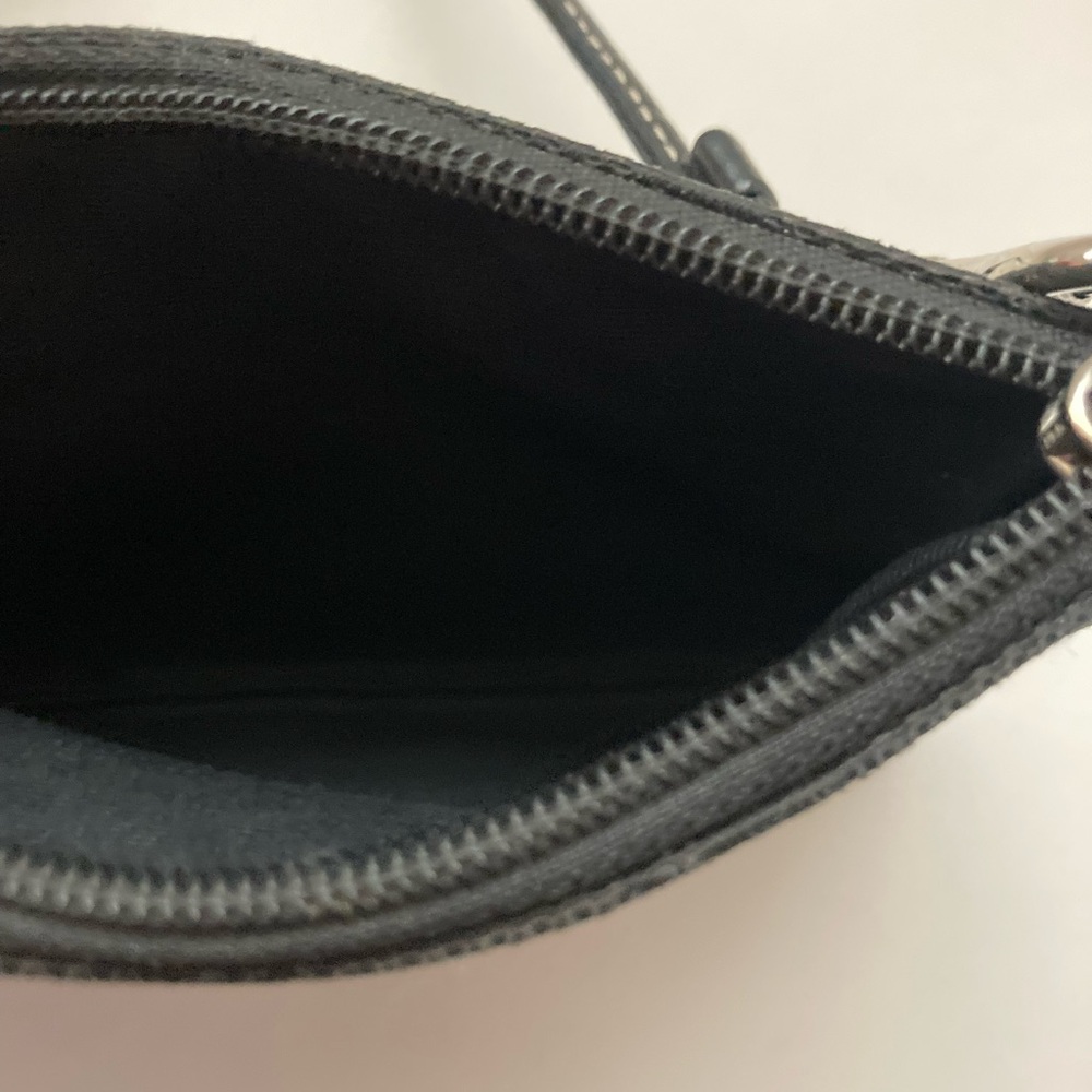 Coach Signature C Black Logo Canvas Wristlet - Picture 8 of 9